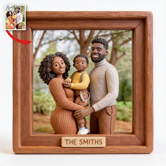 Personalisierte Foto-Acrylplakette für Familie von drei als Geschenk