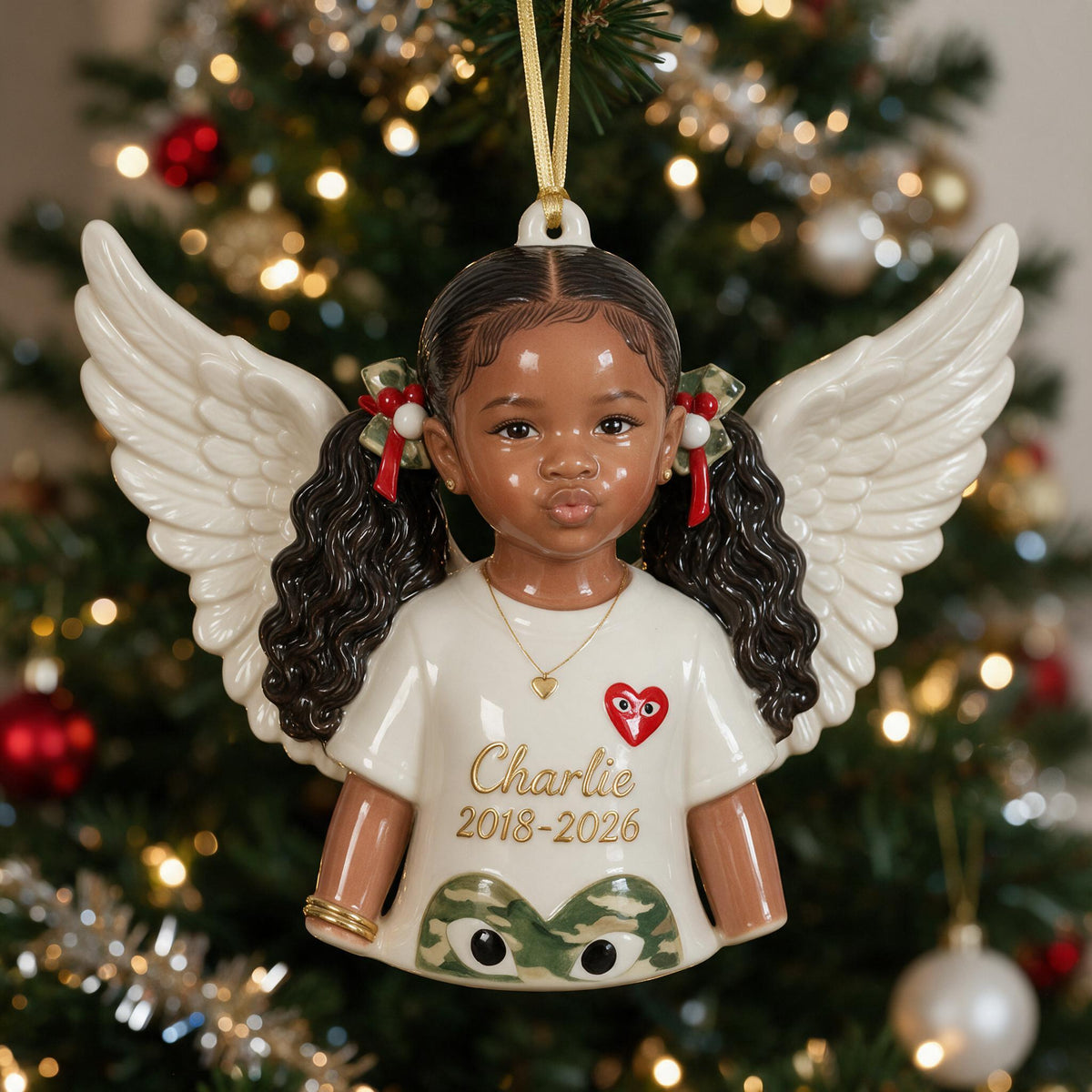 Personalisierte Weihnachts-Engel 3D Harz Ornament Erinnerungsgeschenk