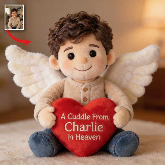 Personalized Latino Little Boy Memorial Shaped Pillow, Sympathy Loss Gift