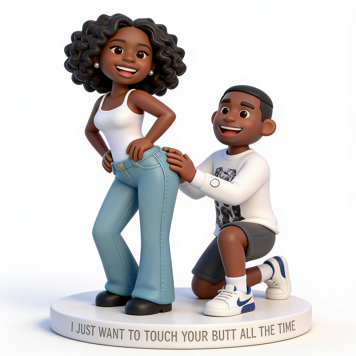 Personalized Custom Photo Black Couple Funny Shaped Acrylic Plaque Couple Gift