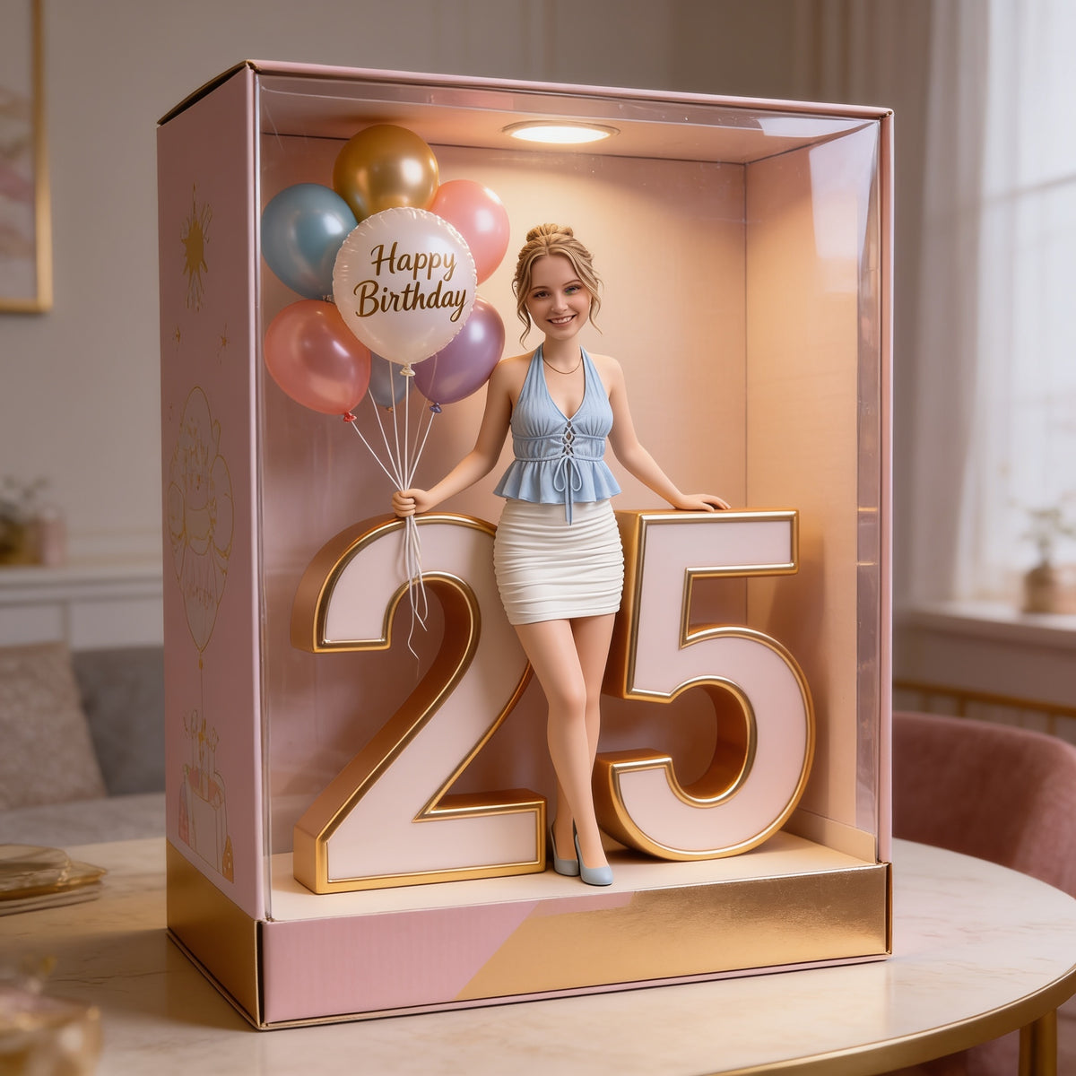Personalized 25th Birthday Woman Acrylic Display Box Keepsake Gift