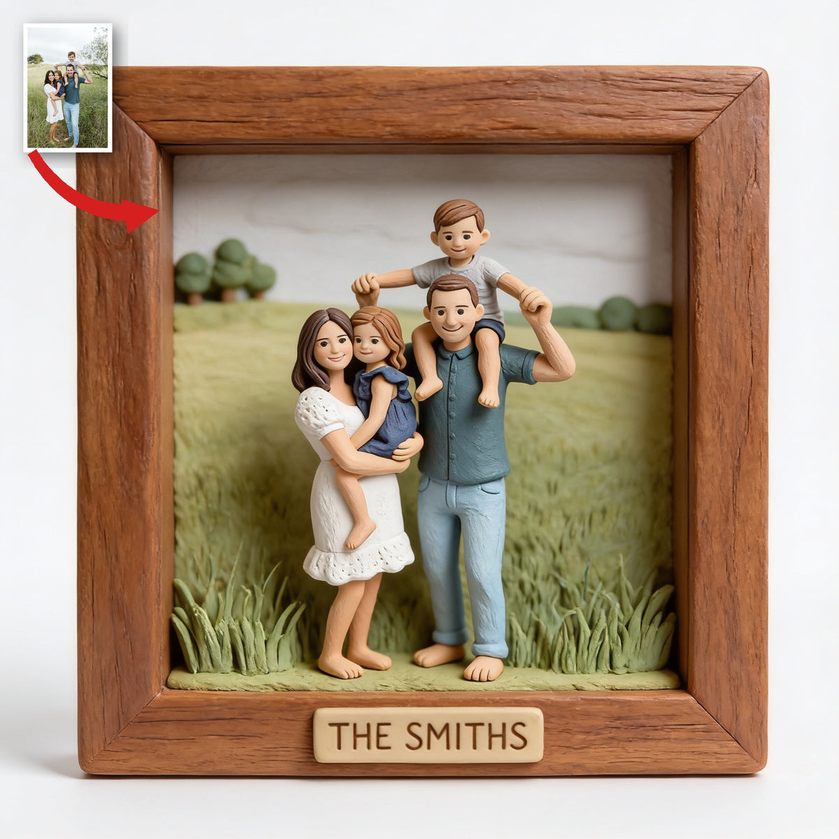 Personalized Custom Photo Family Of Four Custom Shaped Acrylic Plaque Keepsake Gift