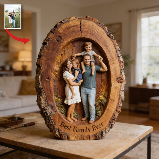 Plaque Acrylique Personnalisée pour Famille de Quatre - Meilleure Famille Décor Cadeau