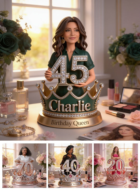 Personalized 45th Birthday Middle-Aged Latina Woman Custom Shaped Acrylic Plaque