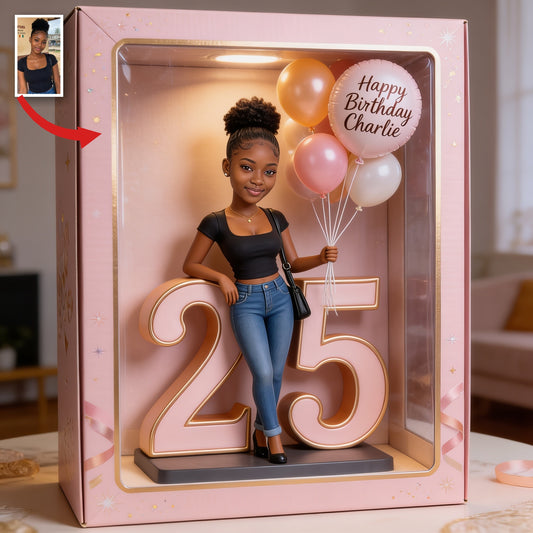 Personalisierte 25. Geburtstags Geschenkbox für schwarze Frauen