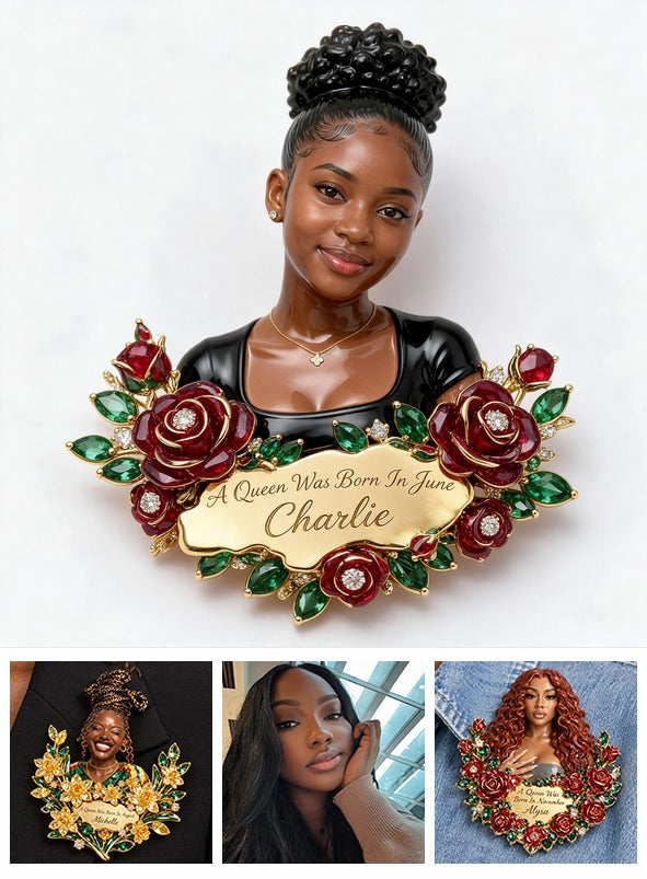 Personalized 21st Birthday Black Woman 3D Embossed Enamel Pin
