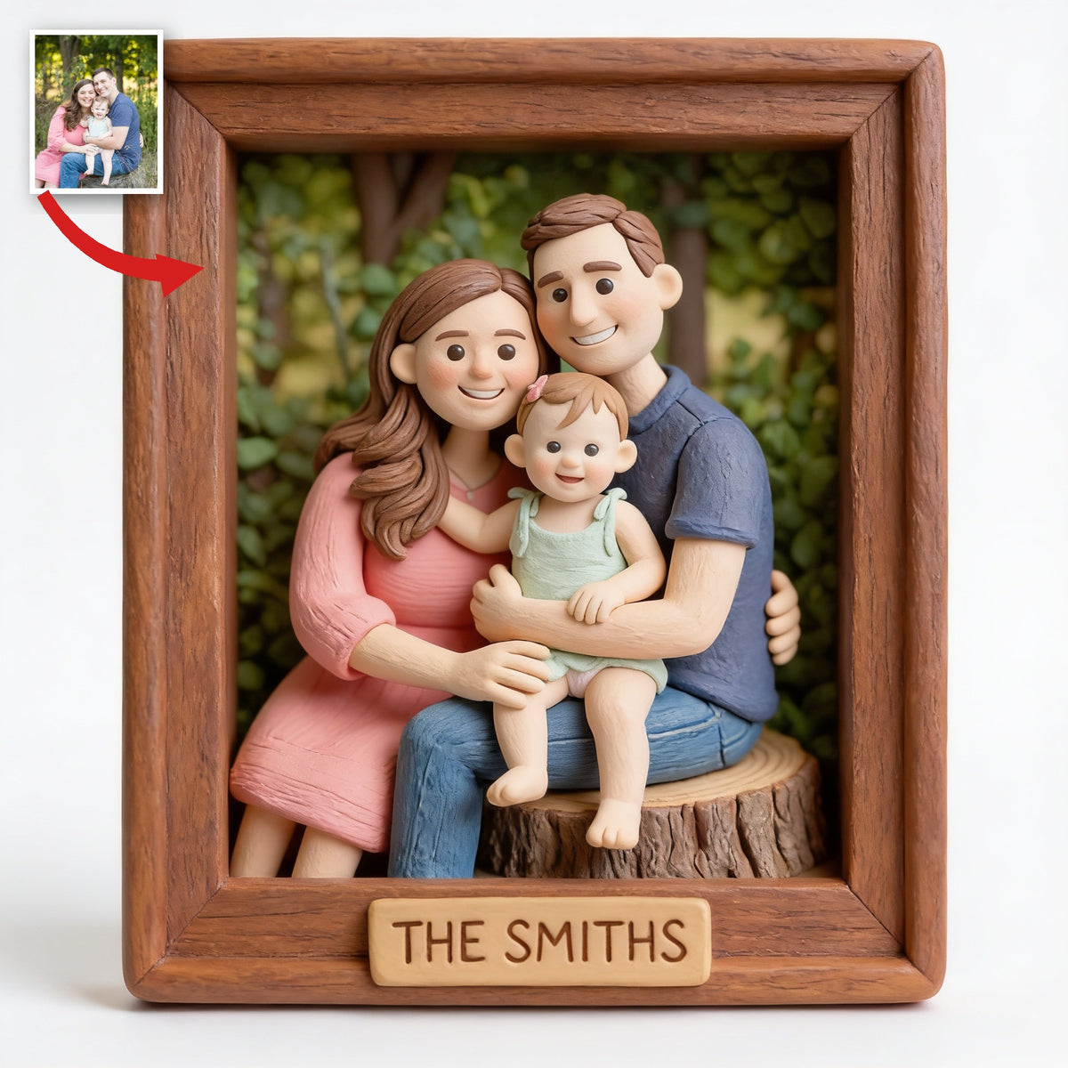 Personalized Custom Photo Family Of Three Custom Shaped Acrylic Plaque Family Keepsake