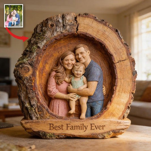 Plaque Acrylique Personnalisée pour Famille de Trois - Meilleure Famille