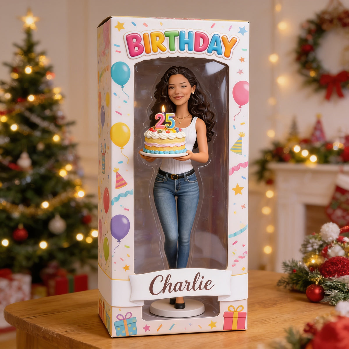 Personalized 25th Birthday Latina Woman Acrylic Display Box Keepsake Gift