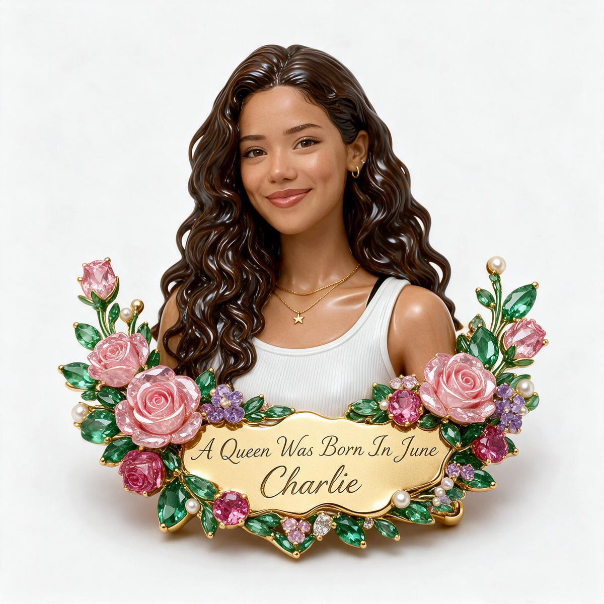 Personalized 21st Birthday Latina Woman 3D Embossed Enamel Pin Birthday Gift