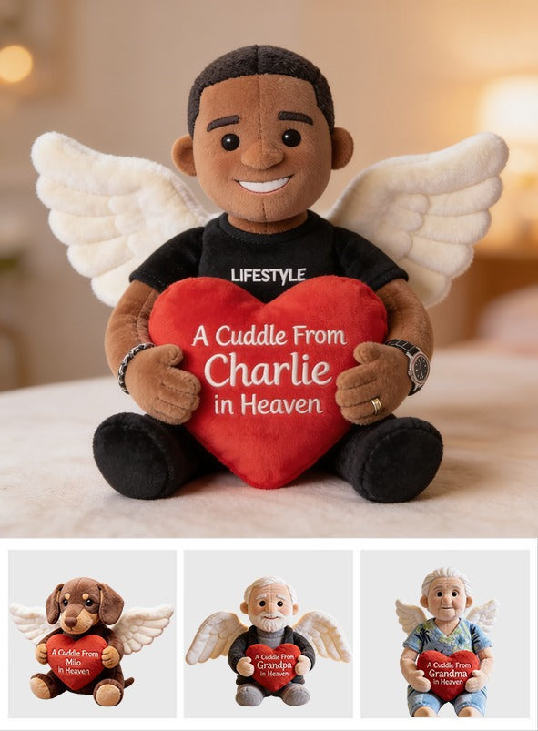 Personalized Memorial Black Man Shaped Pillow Sympathy Gift For Lost Loved Ones