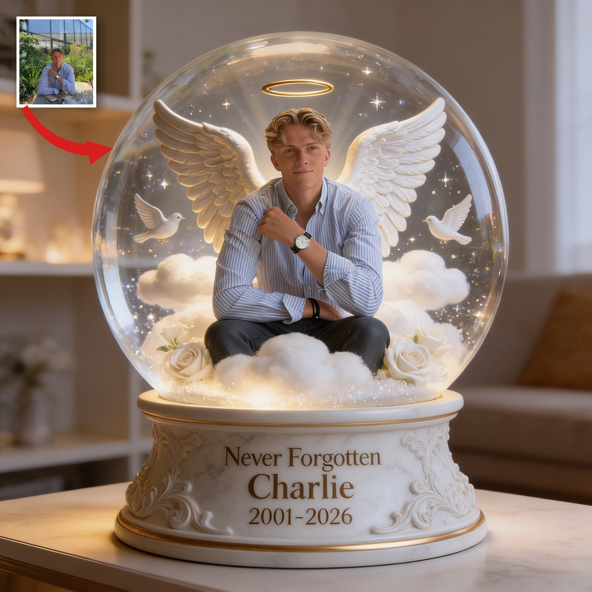 Personalisierte Gedenk-Man Form Acrylplakette Trauergeschenk