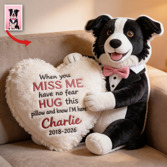 Personalisierte Gedenk Border Collie Plüschkissen Geschenk