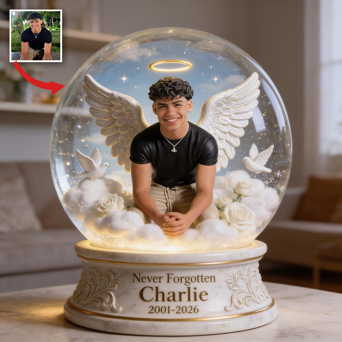 Personalized Memorial Latino Man Custom Shaped Acrylic Plaque Sympathy Gift