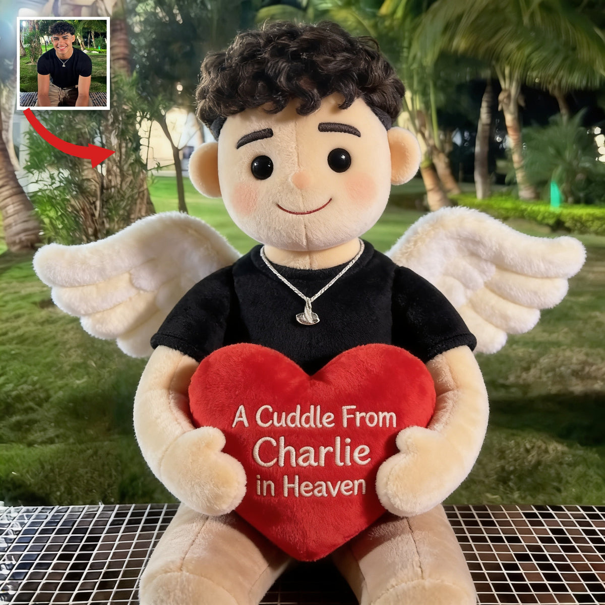 Personalized Memorial Latino Man Shaped Pillow Sympathy Remembrance Gift