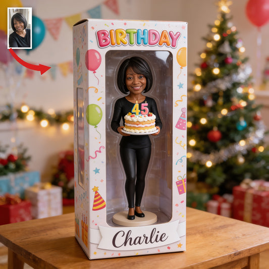 Personalisierte 45. Geburtstagsgeschenk für eine mittelalte schwarze Frau in Acryl-Displaybox