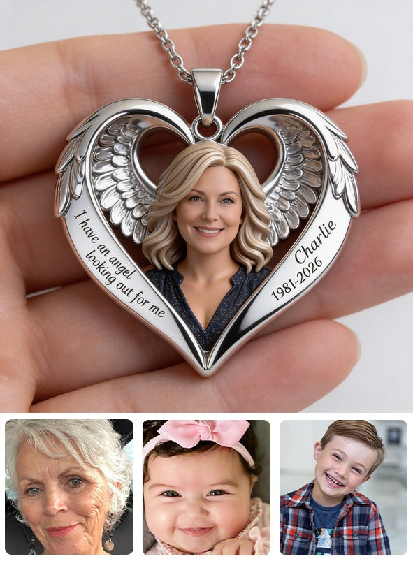 Personalized Middle-Aged Woman Memorial Heart Pendant Necklace Remembrance Gift
