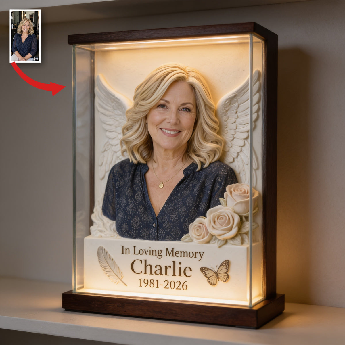 Plaque Acrylique Mémorial Personnalisée pour Femme d'Âge Moyen, Souvenir Maman Épouse