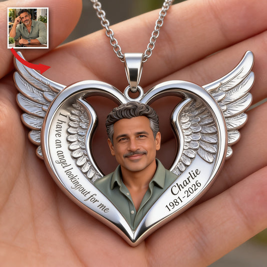 Personalized Middle-Aged Latino Man Memorial Pendant Necklace Dad Husband Keepsake