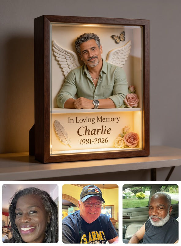 Personalisierte Gedenktafel für einen mittelalten Latino-Mann