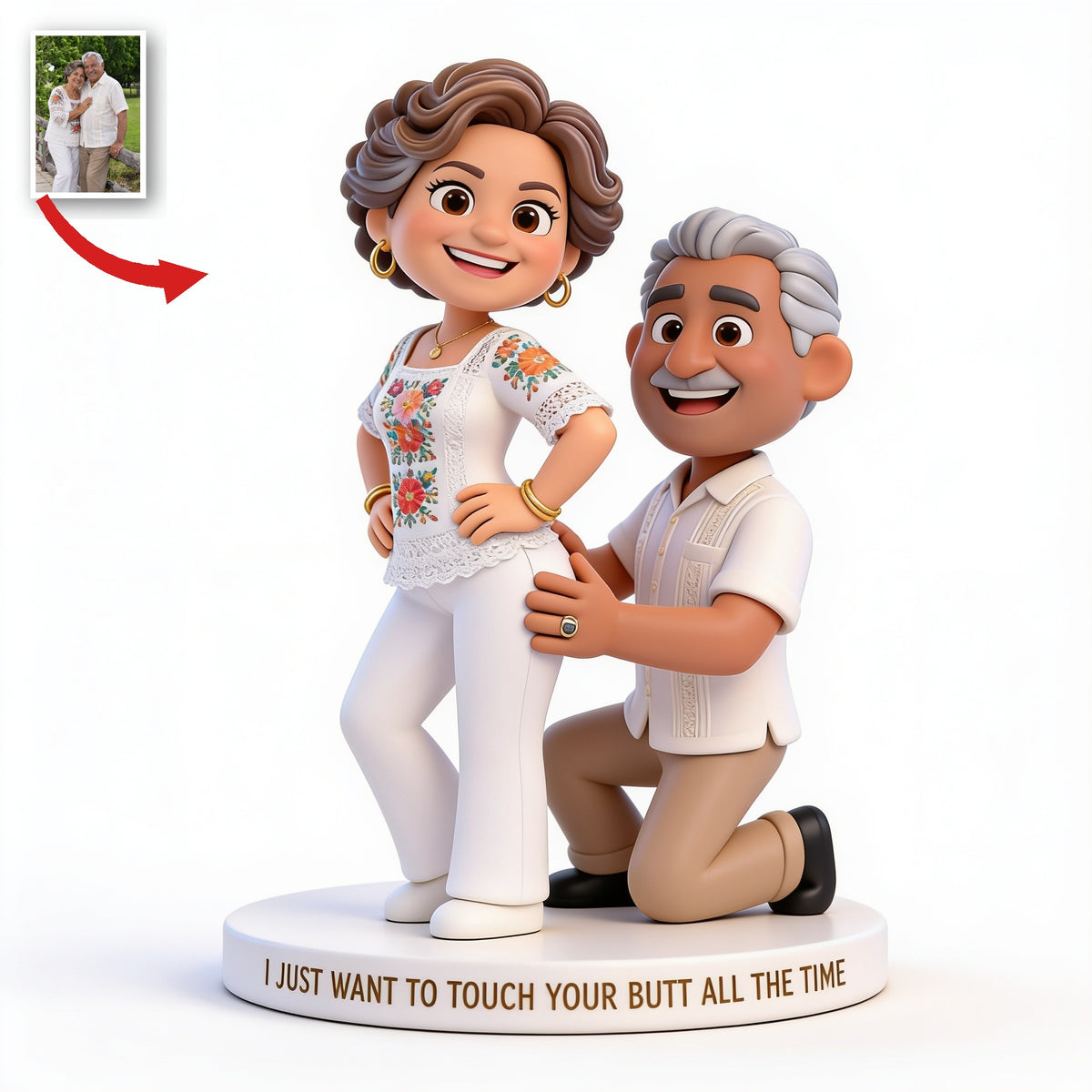 Personalized Custom Photo Older Latino Couple Funny Acrylic Plaque Couple Gift