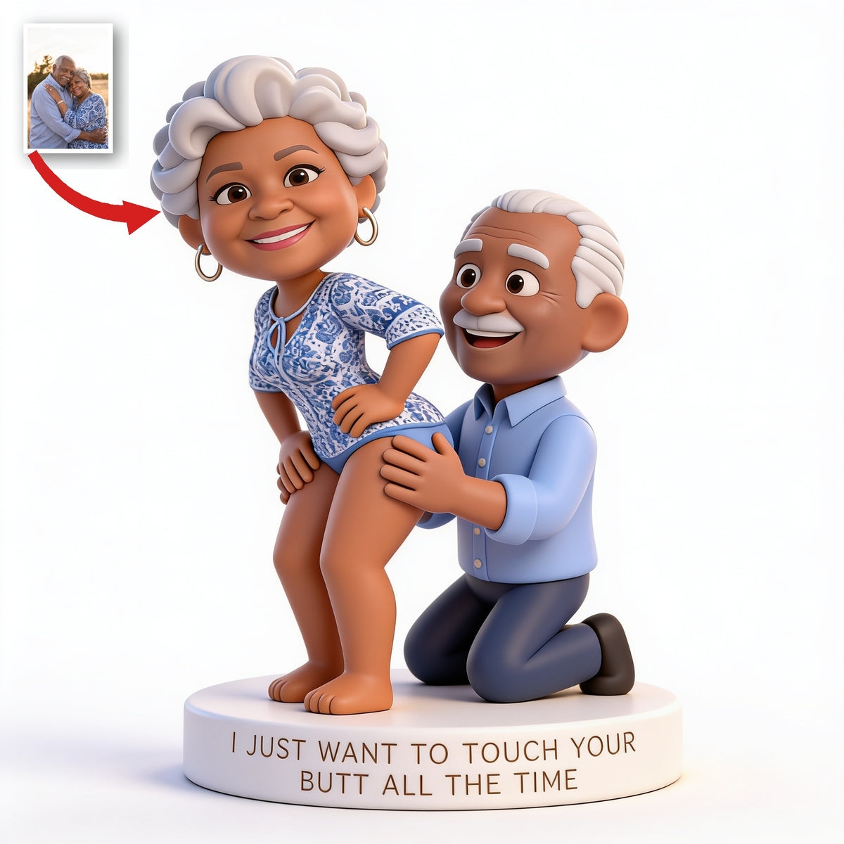 Personalized Custom Photo Older Black Couple Funny Acrylic Plaque Couple Gift