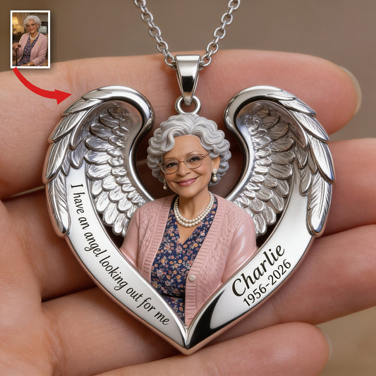 Personalized Older Black Woman Grandma Memorial Pendant Necklace