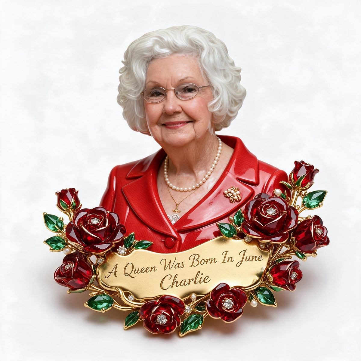 Personalized 70th Birthday Older Woman 3D Embossed Enamel Pin Grandma Gift