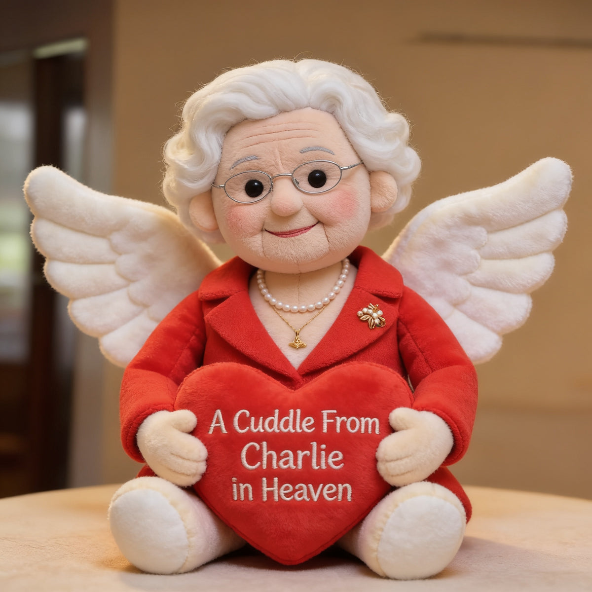 Personalized Older Woman Grandma Memorial Shaped Pillow Sympathy Gift