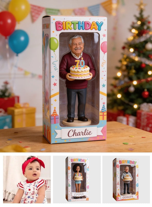 Personalized 70th Birthday Older Latino Man Acrylic Display Box Gift