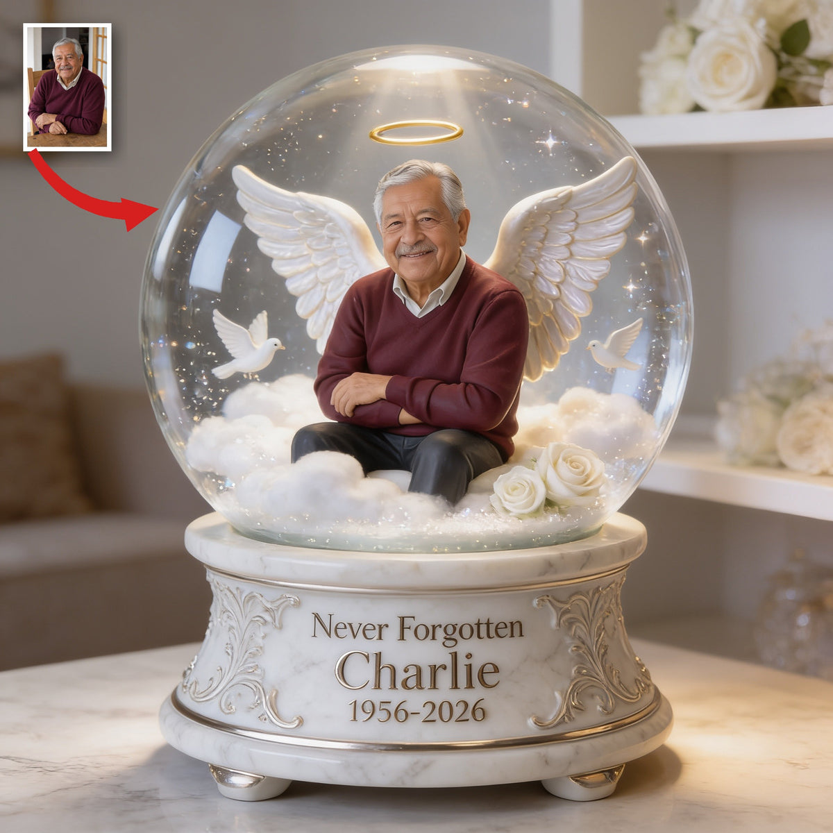 Personalized Memorial Older Latino Man Grandfather Acrylic Plaque Sympathy Gift