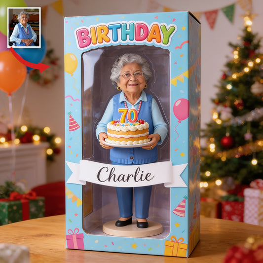 Personalisierte 70. Geburtstags-Acryl-Displaybox für ältere Latina