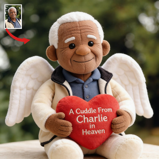 Coussin Mémorial Personnalisé pour Grand-Père Noir Âgé