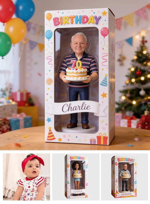 Personalized 70th Birthday Older Man Acrylic Display Box, Dad Grandpa Keepsake Gift