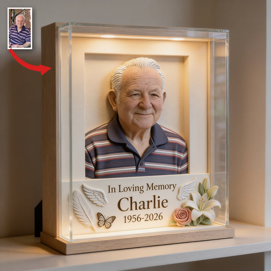 Personalized In Loving Memory Older Man Grandpa Custom Shaped Acrylic Memorial Plaque