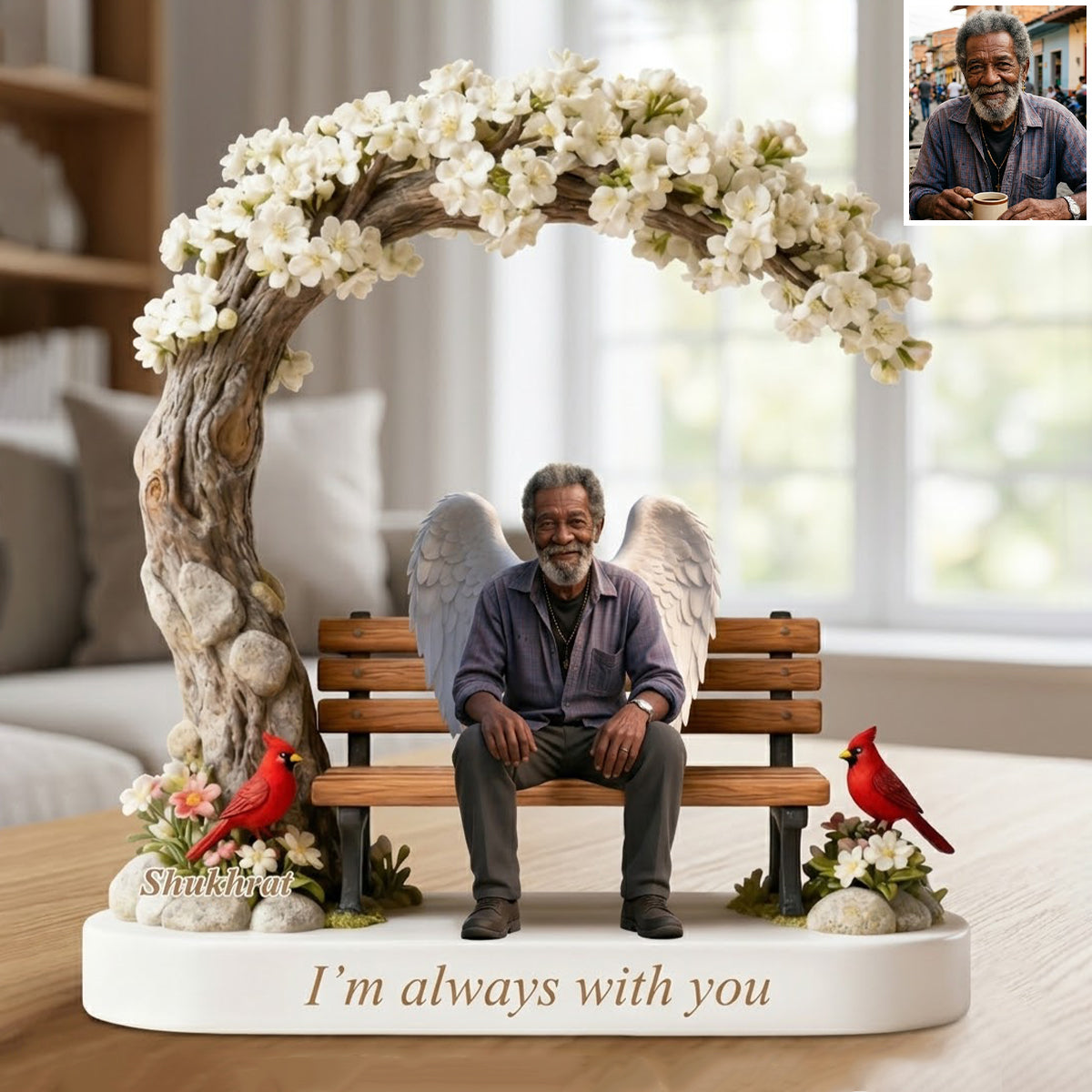 Personalisierte Gedenkfigur Opa - Individuelle Trauergeschenk-Diorama-Statue