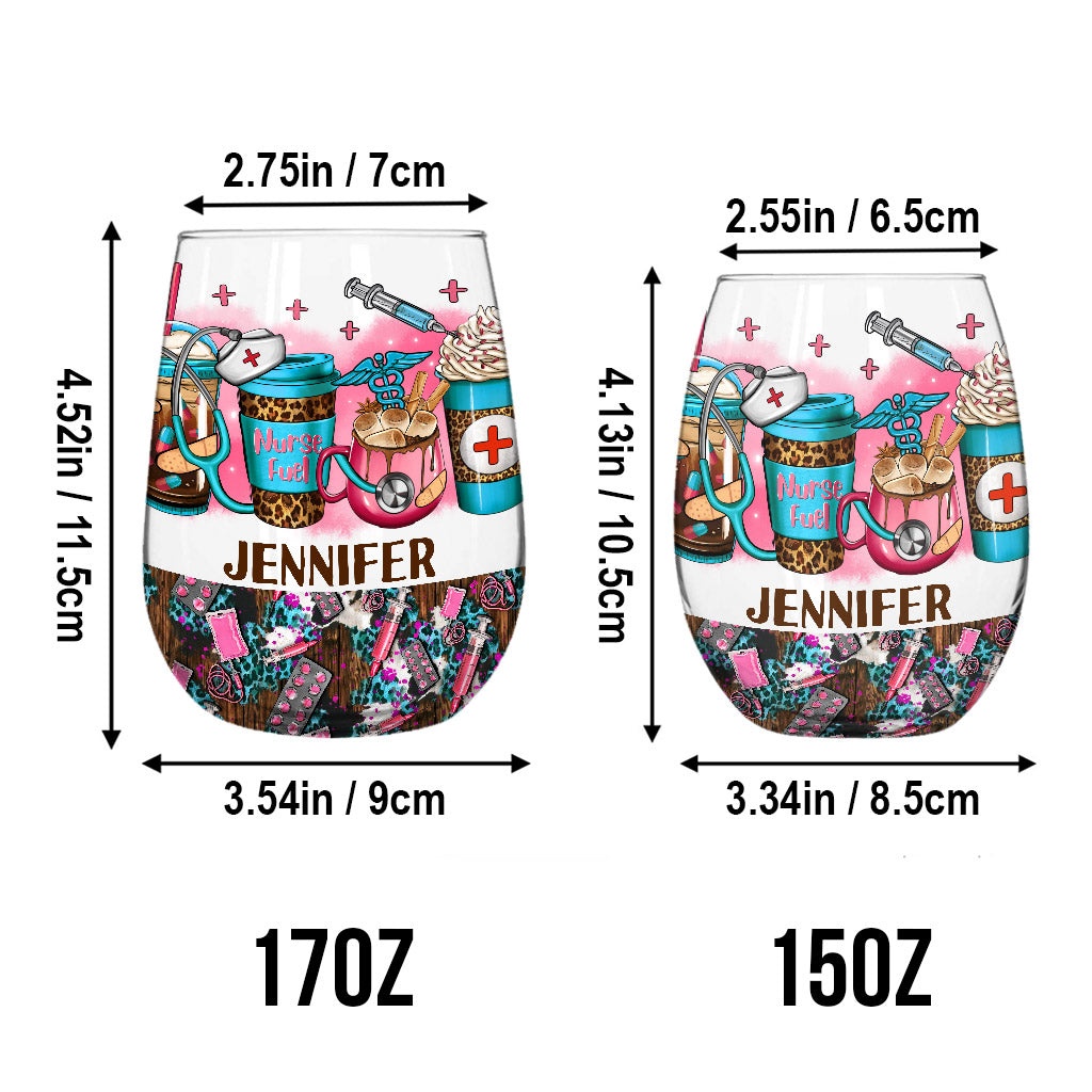 Nurse Life - Nurse gift for mom, her, wife, girlfrend - Personalized All Over Wine Glass
