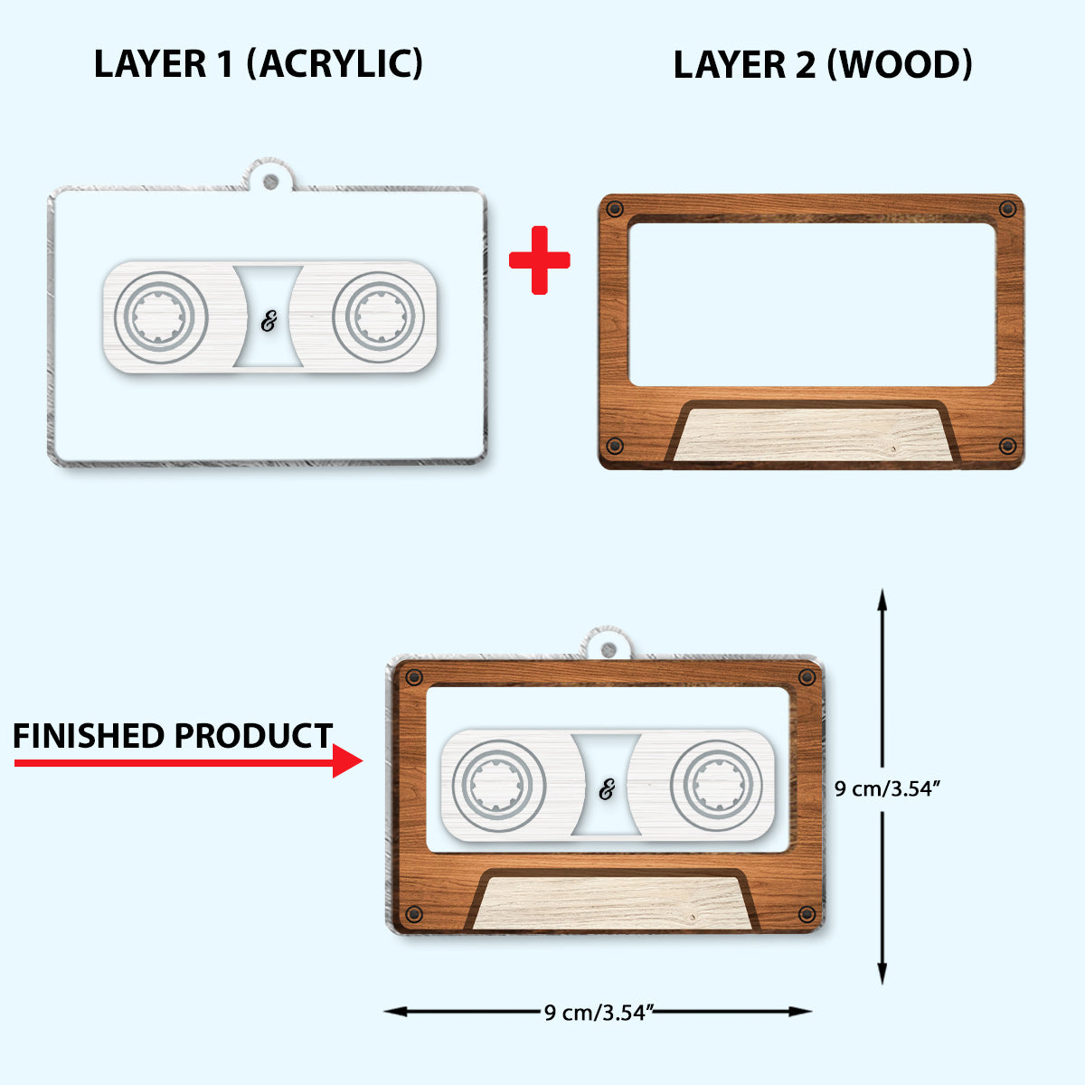 Song Remind Me Of You - Personalized Couple 2 Layered Piece Mix Ornament