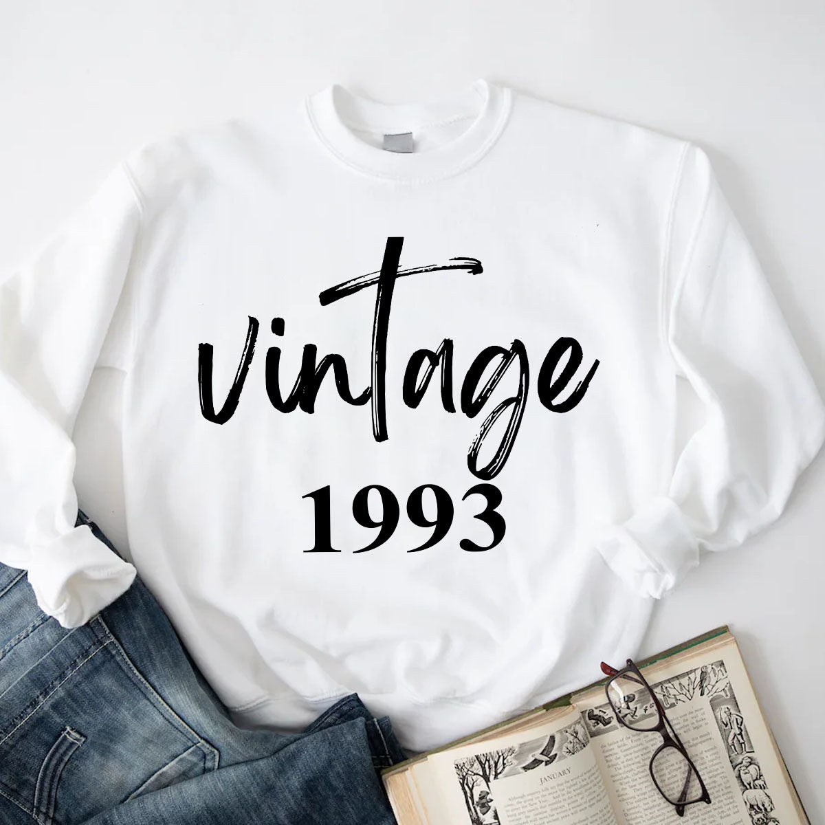 Version vintage - T-shirt et sweat à capuche personnalisés pour anniversaire