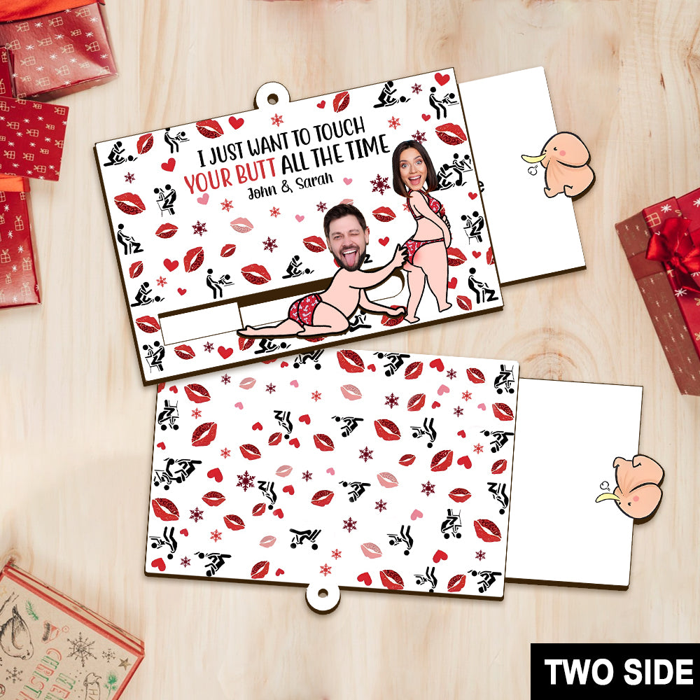 I Just Want To Touch Your Butt All The Time - Personalized Couple Sliding Ornament