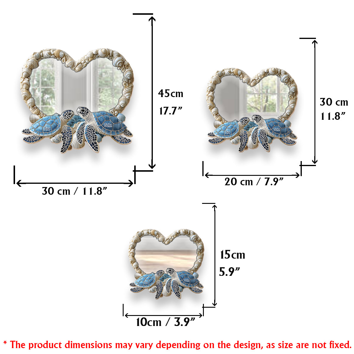 You & Me We Got This - Personalized Turtle Couple Wall Hanging Mirror