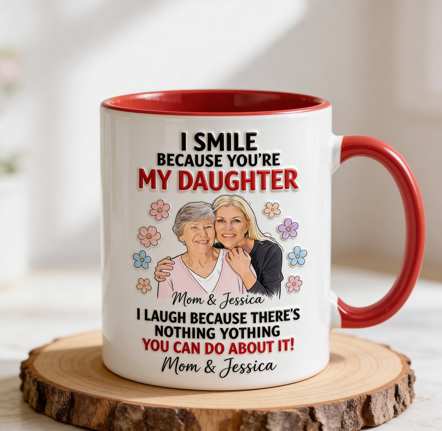 Daughter Gift Idea - Personalized Daughter Set Accent Mug with Acrylic Stirrers