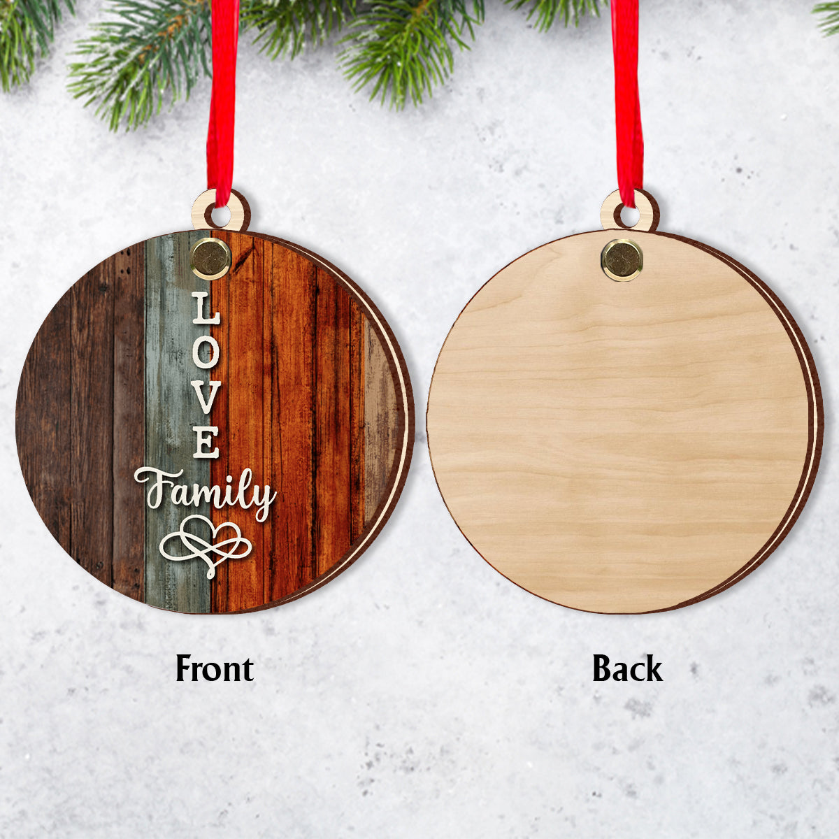 Love Family Crossword Scrabble Puzzle - Personalized Family Flip Ornament