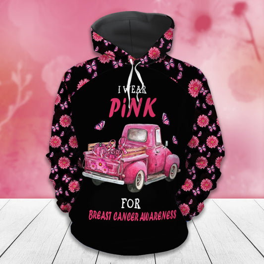 Je porte du rose pour la sensibilisation au cancer du sein - T-shirt et sweat à capuche 0822