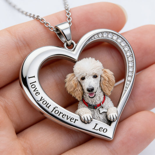 Collier pendentif en métal personnalisé en forme de chien, réalisé à partir de n'importe quelle photo