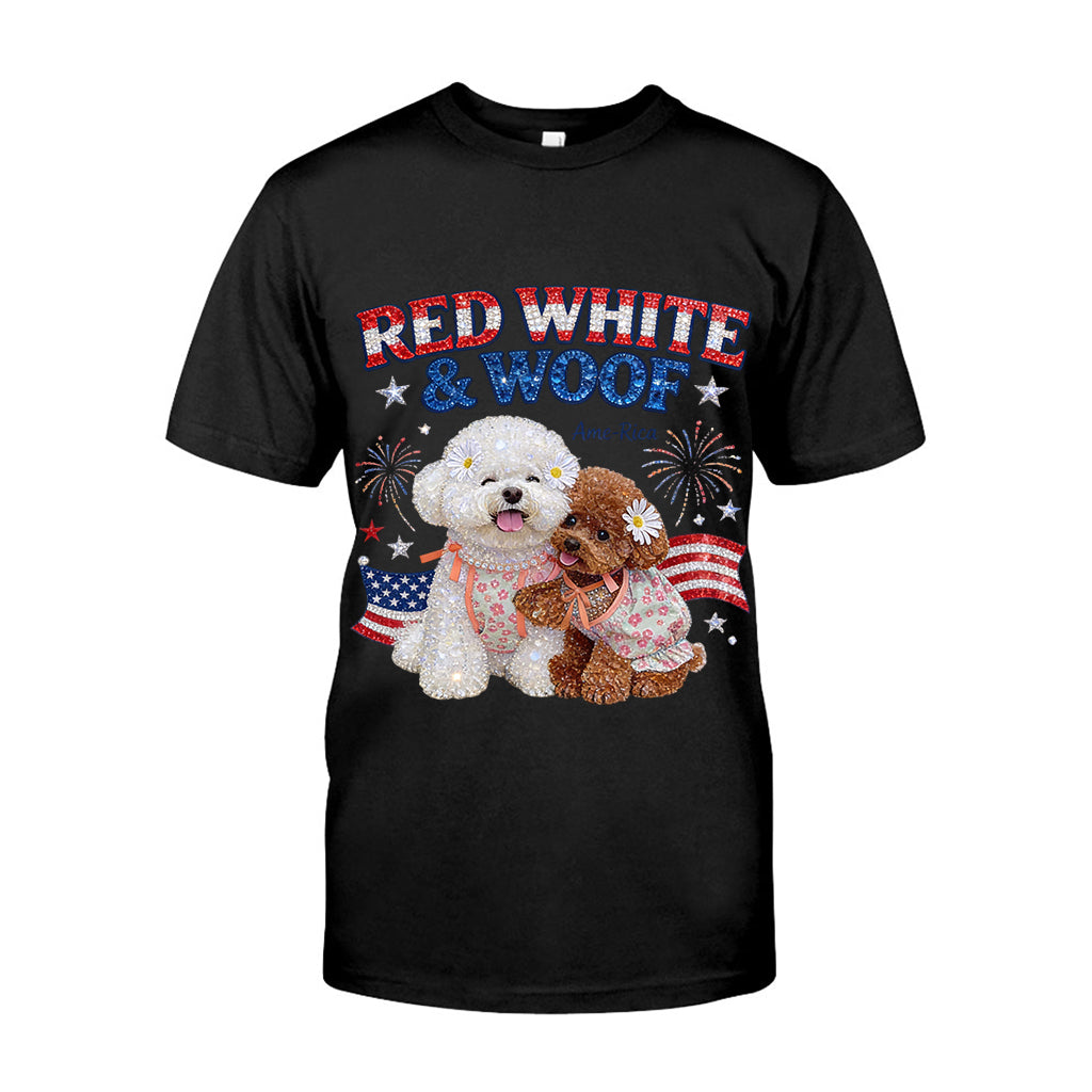 Rot Weiß Woof - Personalisierbares Hund T-Shirt und Hoodie