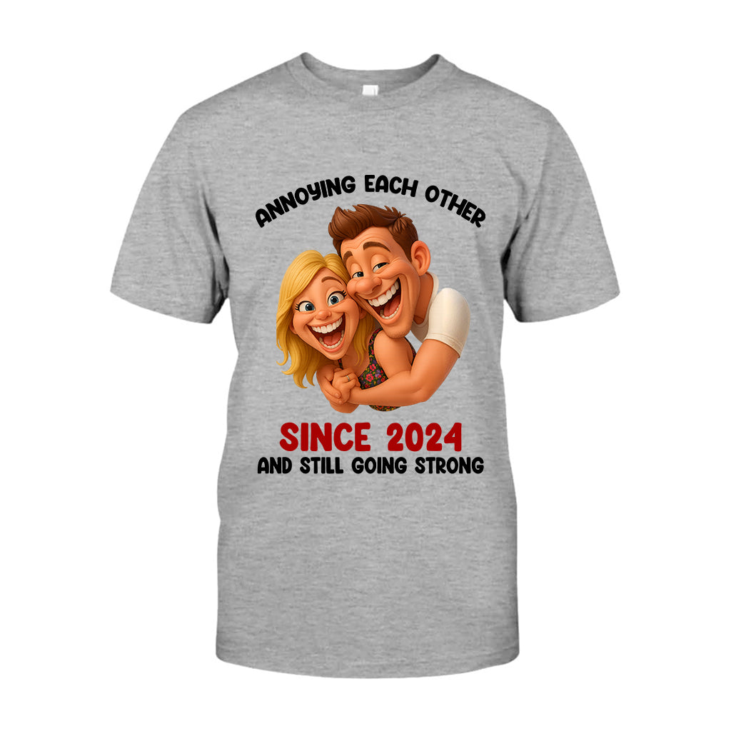 Funny Gift Cartoonish Exaggerated Mascot Style - Personalized Couple T-shirt And Hoodie