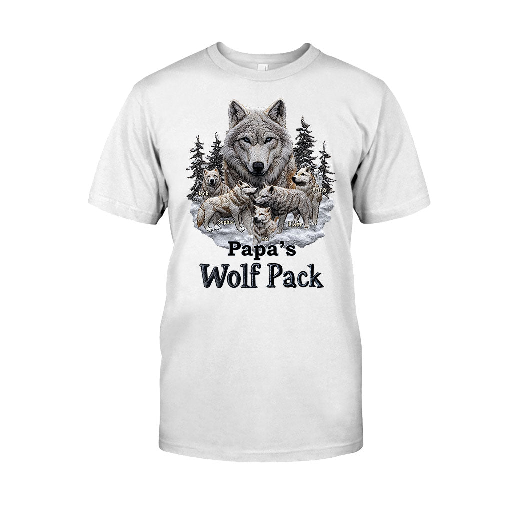Papa's Wolf Pack - Personalized Father T-shirt And Hoodie