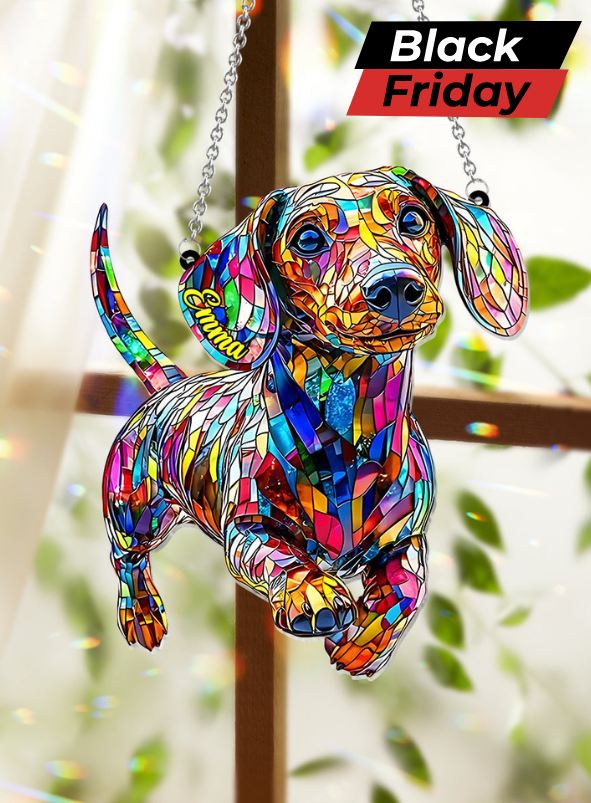 Love Dachshunds - Personalized Dachshund Window Hanging Suncatcher Ornament