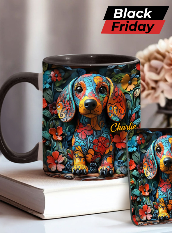 Love Dachshunds - Personalized Dachshund Accent Mug